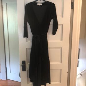LOVESTITCH Black Velvet Wrap Dress